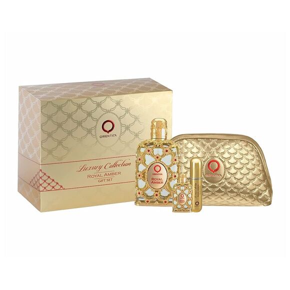 Royal Amber by Orientica Womens Gift Set - 2.7oz EDP, 10ml EDP + Atomizer + Bag - Picture 1 of 4